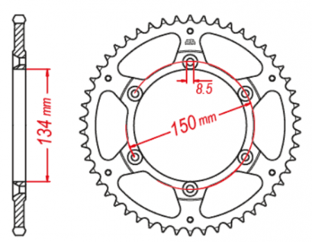Pinion spate otel Kawasaki KX/KX-F 125/250/450 '86-'23, Suzuki RMZ 250 '04-'06 JTR460 [1]