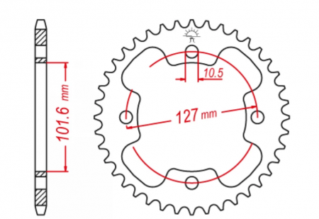 ATV - Pinion spate Polaris Outlaw/Predator 400/500/525 '03-'11