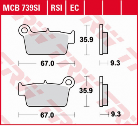 Sistem frânare - Placute frana spate Beta RR/Kawasaki KX/KXF/Suzuki RM-Z/Yamaha YZF