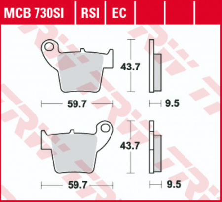 Sistem Frânare. - Placute frana spate Honda CR/CRF 125-500 2000-2014