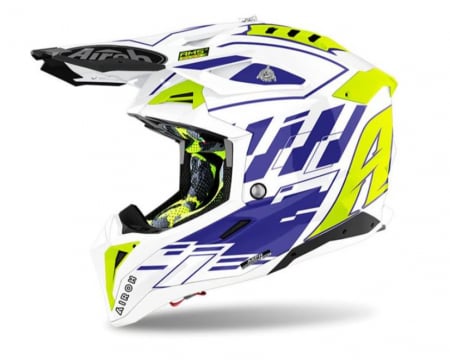 Casti enduro/mx - Casca Airoh Aviator 3 Rampage Blue/White 2021