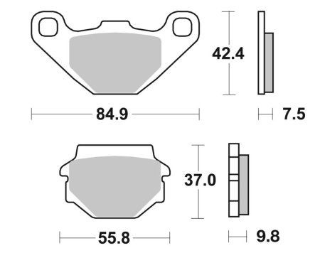 Set placute frana spate/fata Kawasai KLR/KL/KMX/KX TRW MCB523SI [1]