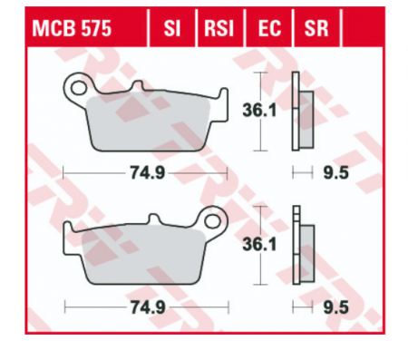 Sistem Frânare. - Set placute frana spate Yamaha/Honda/GasGas/Husqvarna/Kawasaki/Suzuki