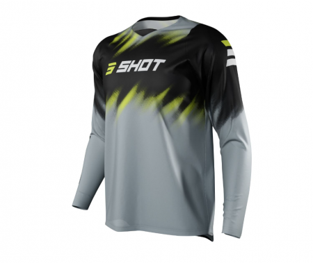Tricouri/Bluze - Tricou enduro/motocross Shot Devo Versus Negru/Galben