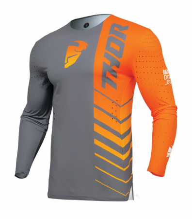 Tricouri/Bluze - Tricou enduro/motocross THOR Prime Analog Charcoal/Orange