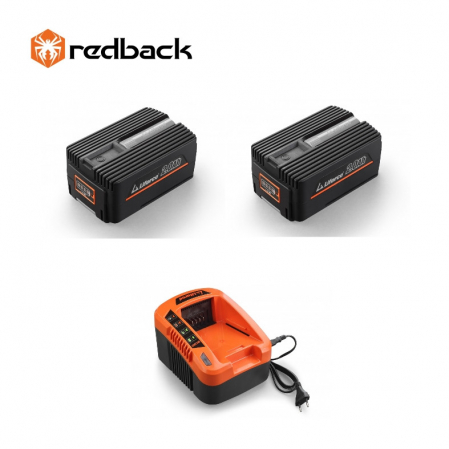 Curte si gradina - Set Redback powerpack 2 acumulatori Li-Ion 2xEP20 40V/2Ah + incarcator EC20 40V/2A