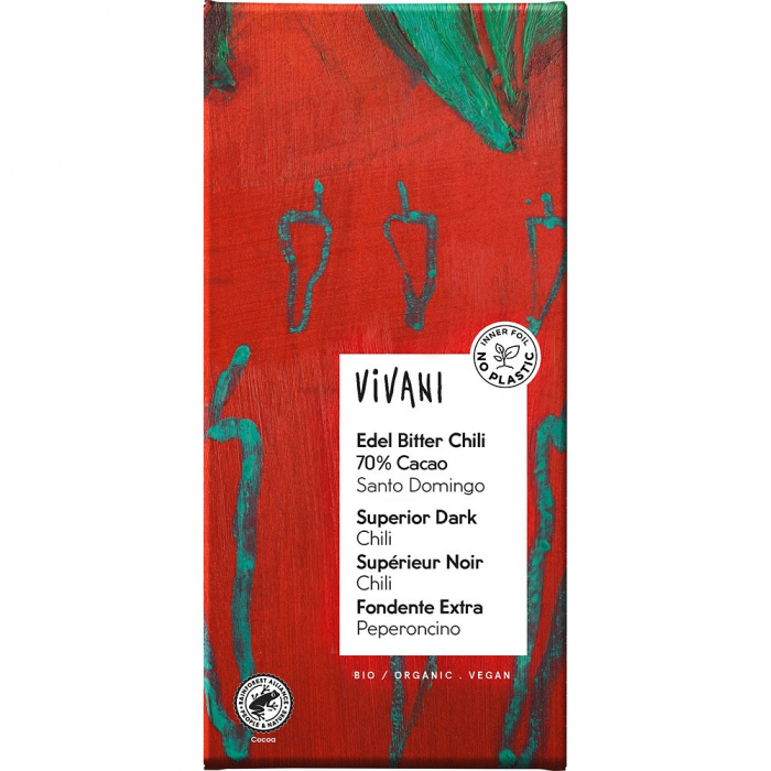 Ciocolata amaruie bio cu cacao 70% si chili, 100 g [1]