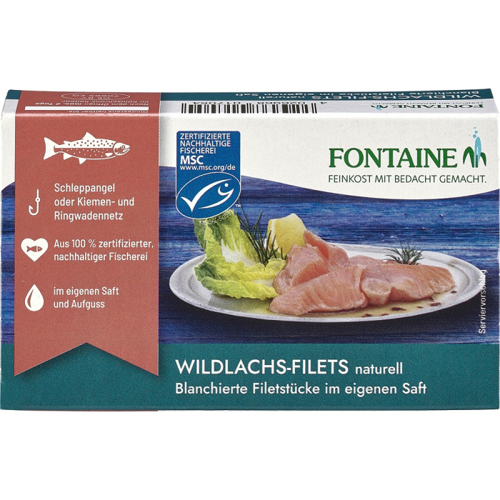 File de somon salbatic in suc propriu, 125 g [1]
