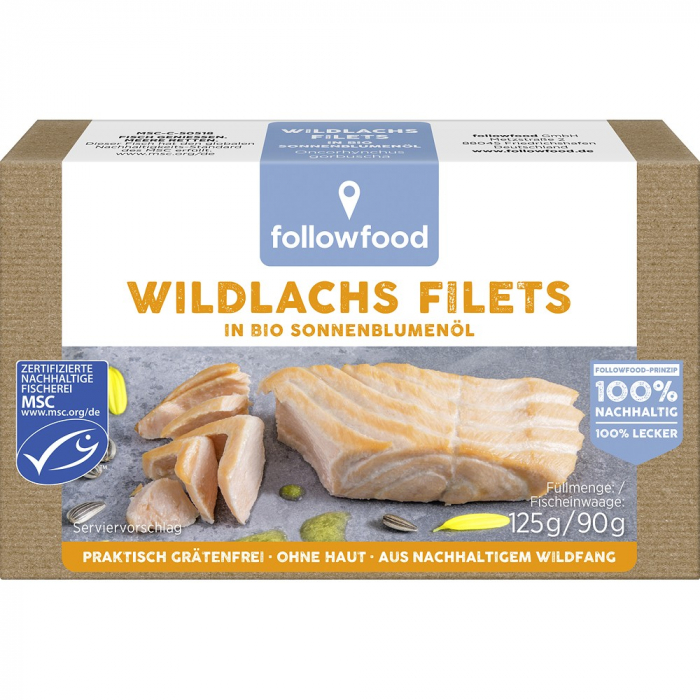File se somon salbatic in ulei de floarea-soarelui bio, 125 g [1]