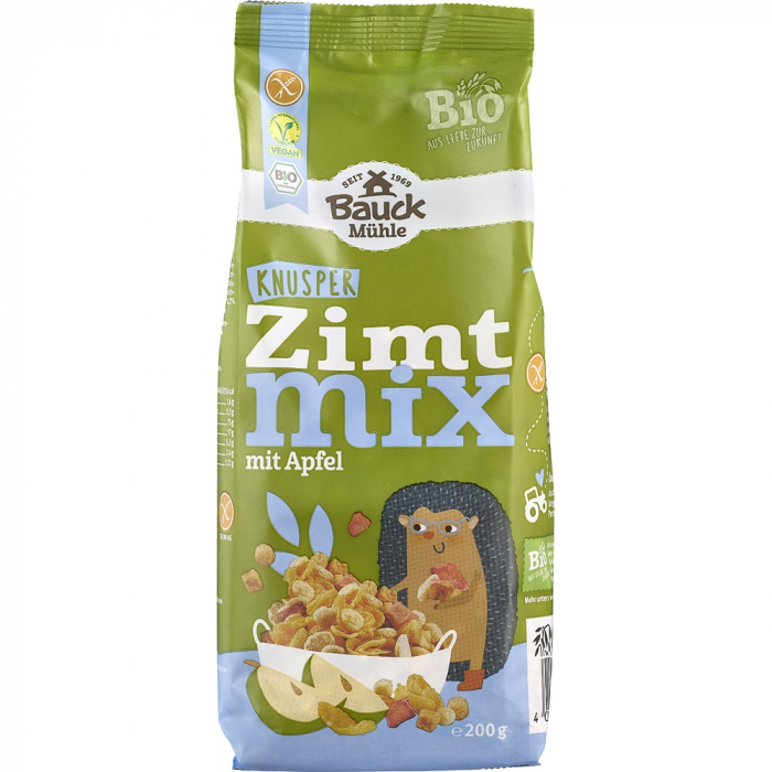 Mix bio crocant de porumb si ovaz cu scortisoara si mar, fara gluten, 200 g [1]