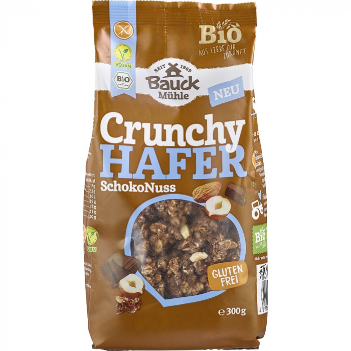 Musli bio crocant cu ciocolata si nuca, fara gluten, 300 g [1]