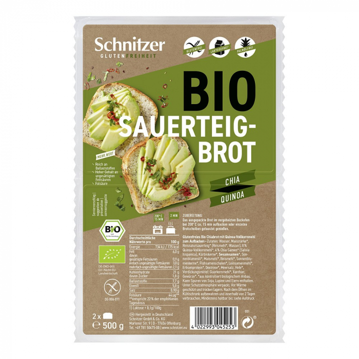 Paine bio cu maia, chia si quinoa, fara gluten, 500 g [1]