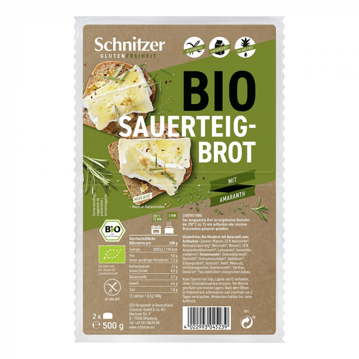 Paine bio cu maia si amarant, fara gluten, 500 g [1]