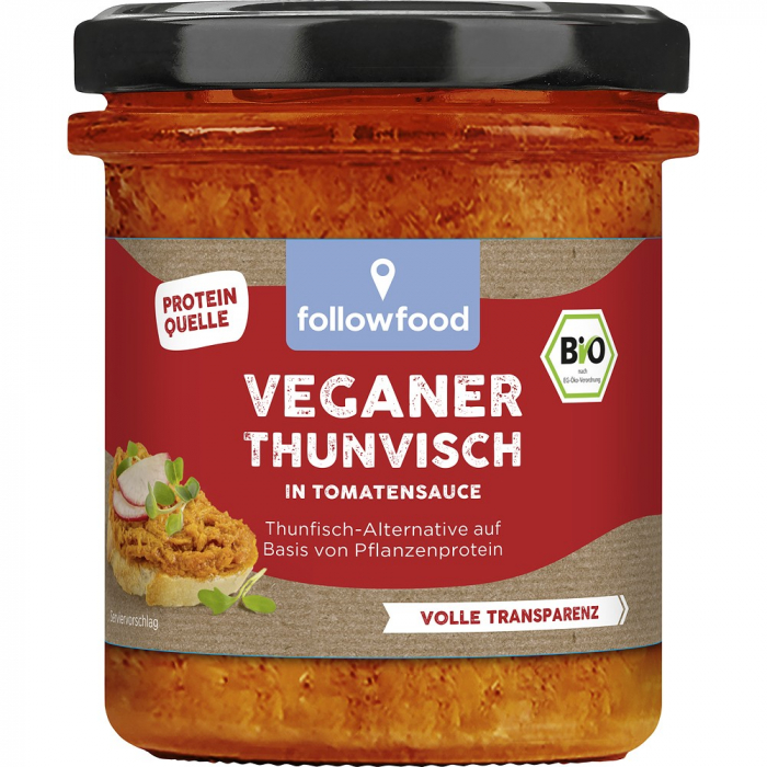 Pasta bio alternativa la ton cu rosii pe baza de proteina vegetala, 180 g [1]