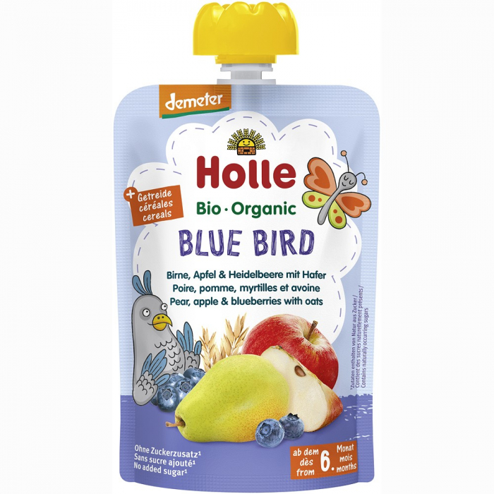Piure bio de pere, mere, afine si ovaz pentru copii, +6luni, 100 g [1]