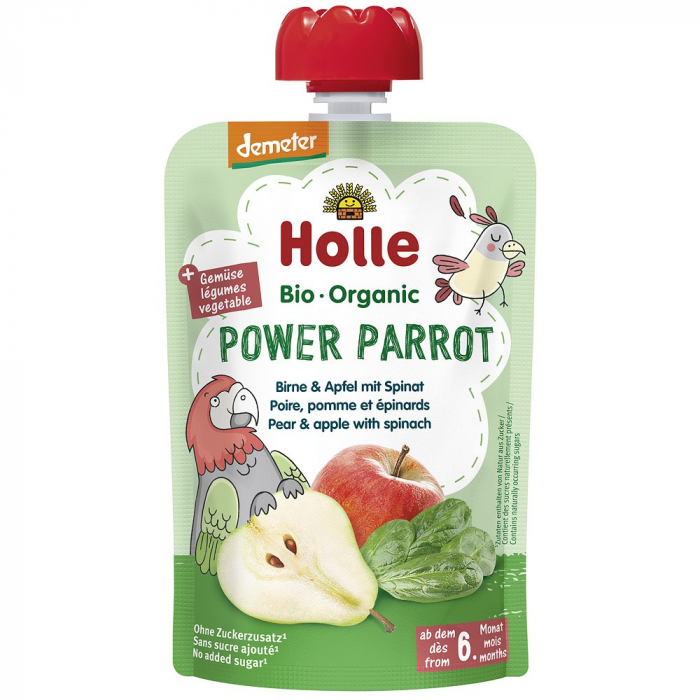 Piure bio din pere si mere cu spanac pentru copii, +6 luni, 100 g [1]