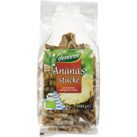 Ananas bio bucati, 100 g