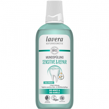 Pasta de dinti - Apa de gura sensitive cu menta si musetel bio, 400 ml