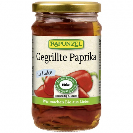 Antipasti bio - Ardei rosu copt in saramura, 310 g