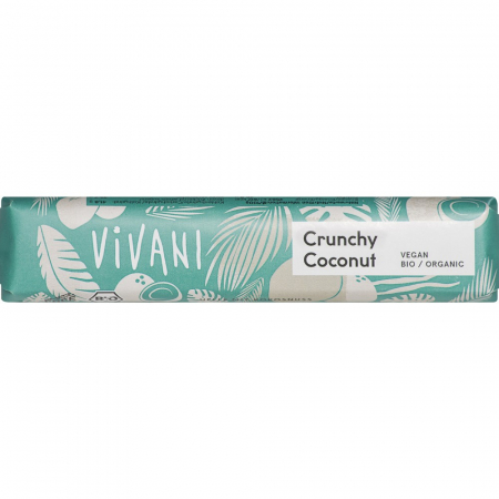Ciocolata bio - Baton de ciocolata crocanta cu cocos, 35 g