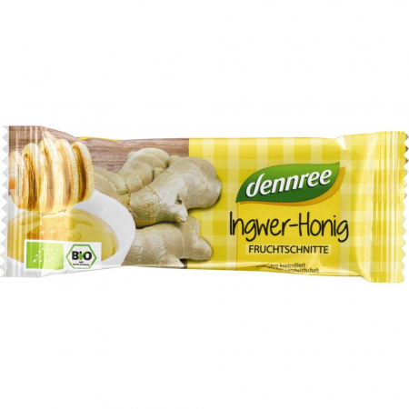 Batoane bio cu fructe - Baton de fructe cu ghimbir bio si miere, 40 g