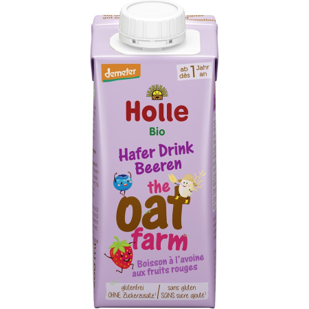 Alimente bio - Bautura bio din ovaz cu fructe pentru copii, fara gluten, + 1 an, 200 ml