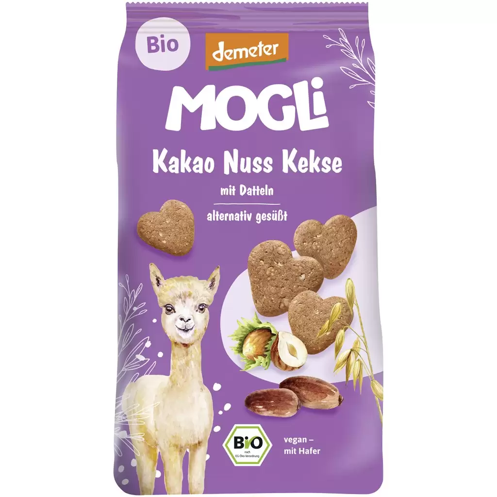 Alimente bio copii - Biscuiti cu  cacao alune de padure, nuci si curmale, eco, 125 g