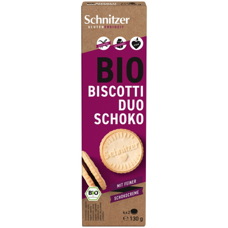 Alimente bio - Biscuiti cu crema de cacao, fara gluten, eco, 130 g