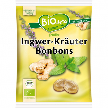 Bomboane bio - Bomboane bio cu ghimbir, 75 g