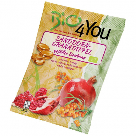 Bomboane bio - Bomboane bio cu rodie si catina bio, 75 g