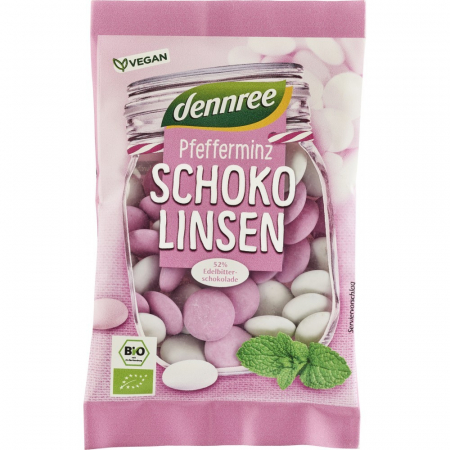 Dulciuri bio - Bomboane cu menta si ciocolata amaruie eco, 100 g