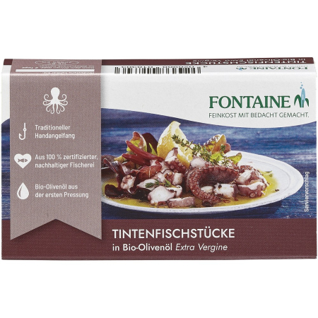 Alimente bio - Bucati de caracatita in ulei de masline bio, 120 g