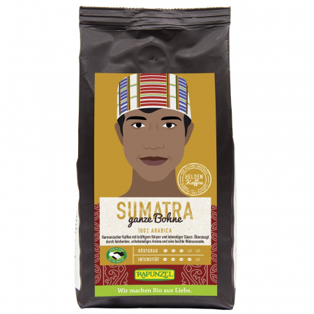 Cafea bio - Cafea Arabica boabe Sumatra, 250 g