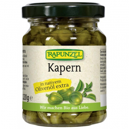 Alimente bio - Capere bio în ulei de măsline, 120 g