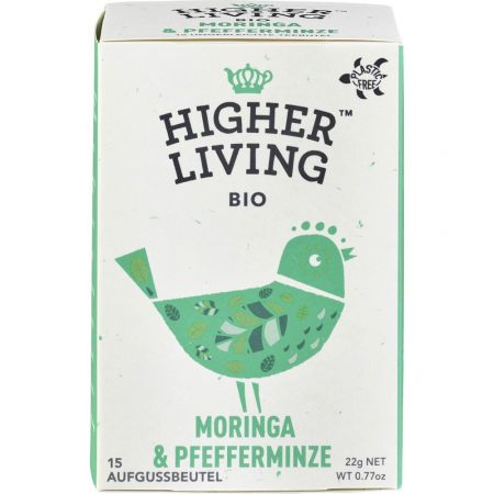 Ceai bio la plic - Ceai bio de moringa si menta, 22 g