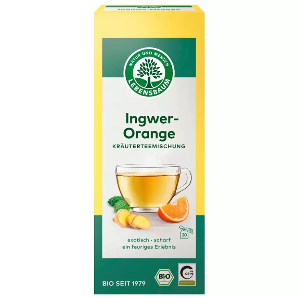 Ceai bio la plic - Ceai de ghimbir cu portocale 20 plicuri, eco, 40 g