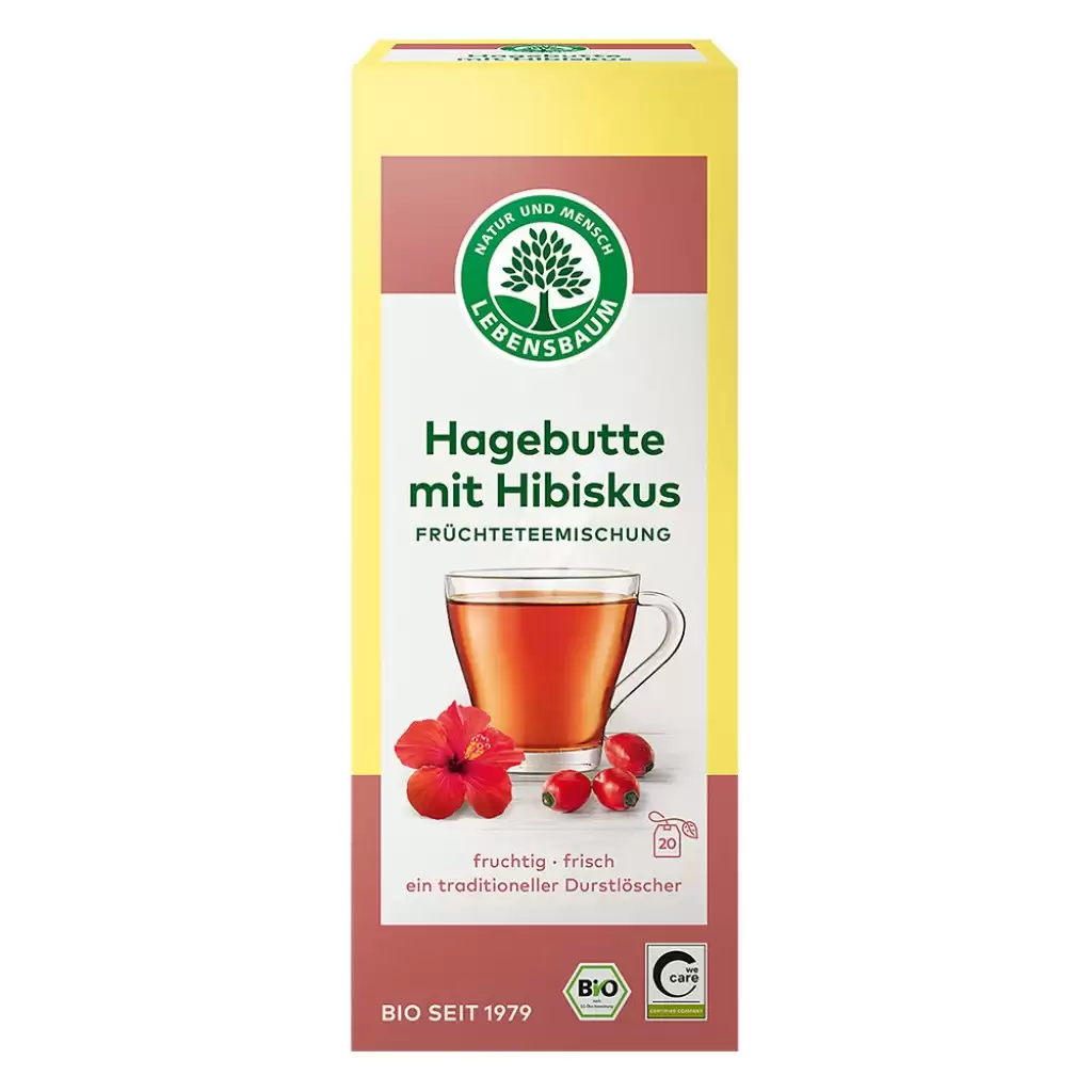 Ceai bio la plic - Ceai de macese si hibiscus 20 plicuri, eco, 50 g
