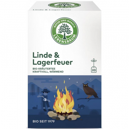 Ceai bio la plic - Ceai de tei si foc de tabara x20 plicuri, 30 g