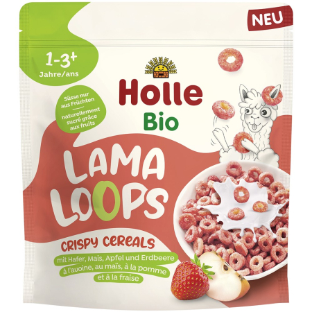 Cereale bio copii - Cereale bio crocante cu fructe Lama Loops pentru copii, +1 an, 125 g