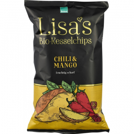 Sticksuri, chipsuri si covrigei - Chipsuri bio de cartofi cu chili si mango fara gluten, 125 g