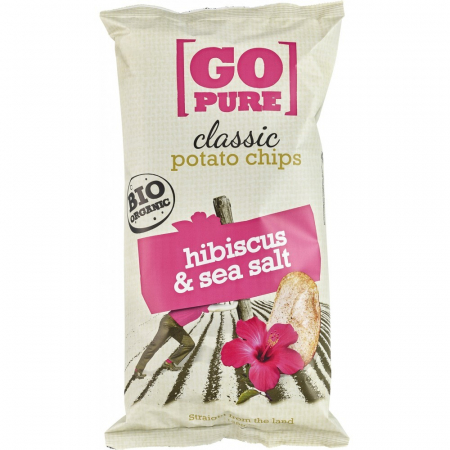 Sticksuri, chipsuri si covrigei - Chipsuri de cartofi cu hibiscus si sare de mare, 125 g