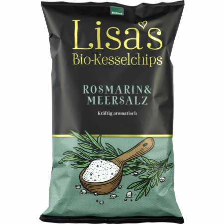 Sticksuri, chipsuri si covrigei - Chipsuri de cartofi cu rozmarin si sare de mare, 125 g