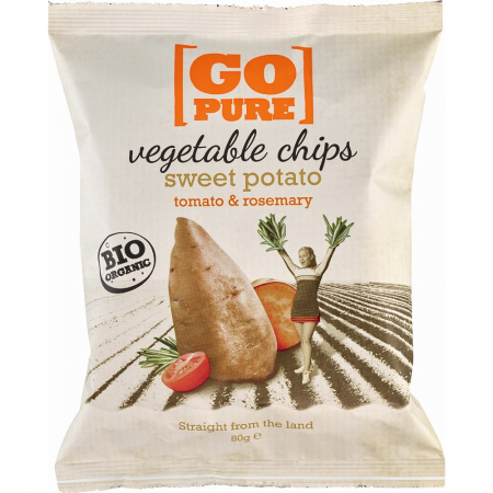 Sticksuri, chipsuri si covrigei - Chipsuri din cartofi dulce si rosii cu rozmarin, 80 g
