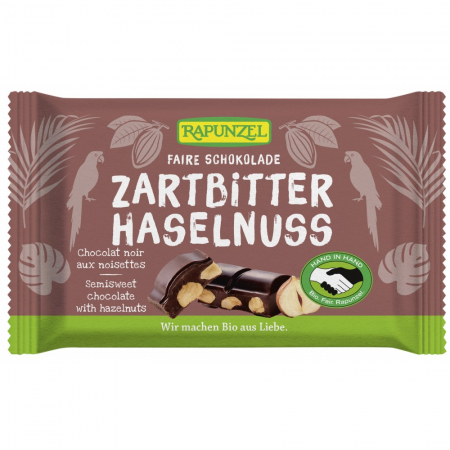 Ciocolata, cacao si cafea - Ciocolata bio amăruie Cristalino 60% cacao si alune intregi HIH, 100 g