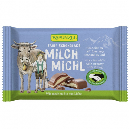Ciocolata, cacao si cafea - Ciocolata bio cu lapte si crema de lapte, 100 g
