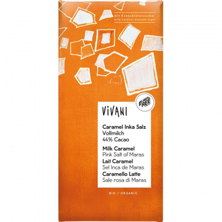 Alimente bio - Ciocolata cu caramel sarat si zahar din flori de cocos, 80 g