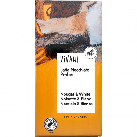Ciocolata bio - Ciocolata latte macchiato si praline, 100 g