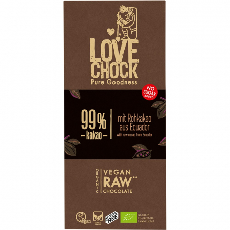 Ciocolata, cacao si cafea - Ciocolata raw vegana extreme dark 99% cacao, 70 g