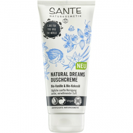 Cosmetice ecologice - Crema de dus cu vanilie si ulei de cocos, 200 ml
