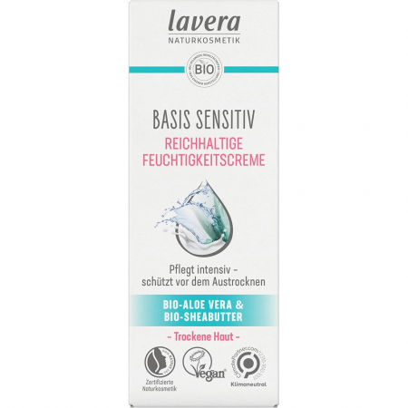 Ingrijirea fetei si buzelor - Crema sensitiv hidratanta cu aloe vera bio si unt de shea bio pentru ten uscat, 50 ml
